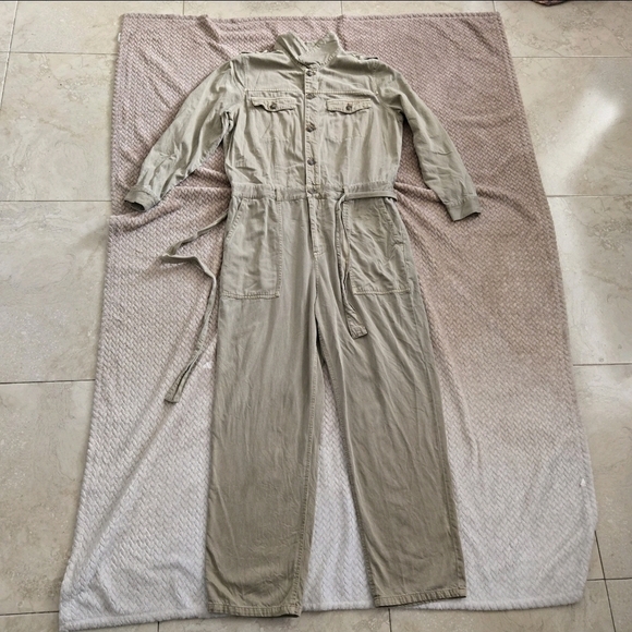 Lucky Brand Beige Utility Jumpsuit - Picture 9 of 13